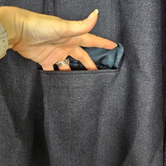 Brooks Brothers Blazer Silk Linen Wool Blend 2 Button Navy Blue Men Size 44L - Picture 14 of 14